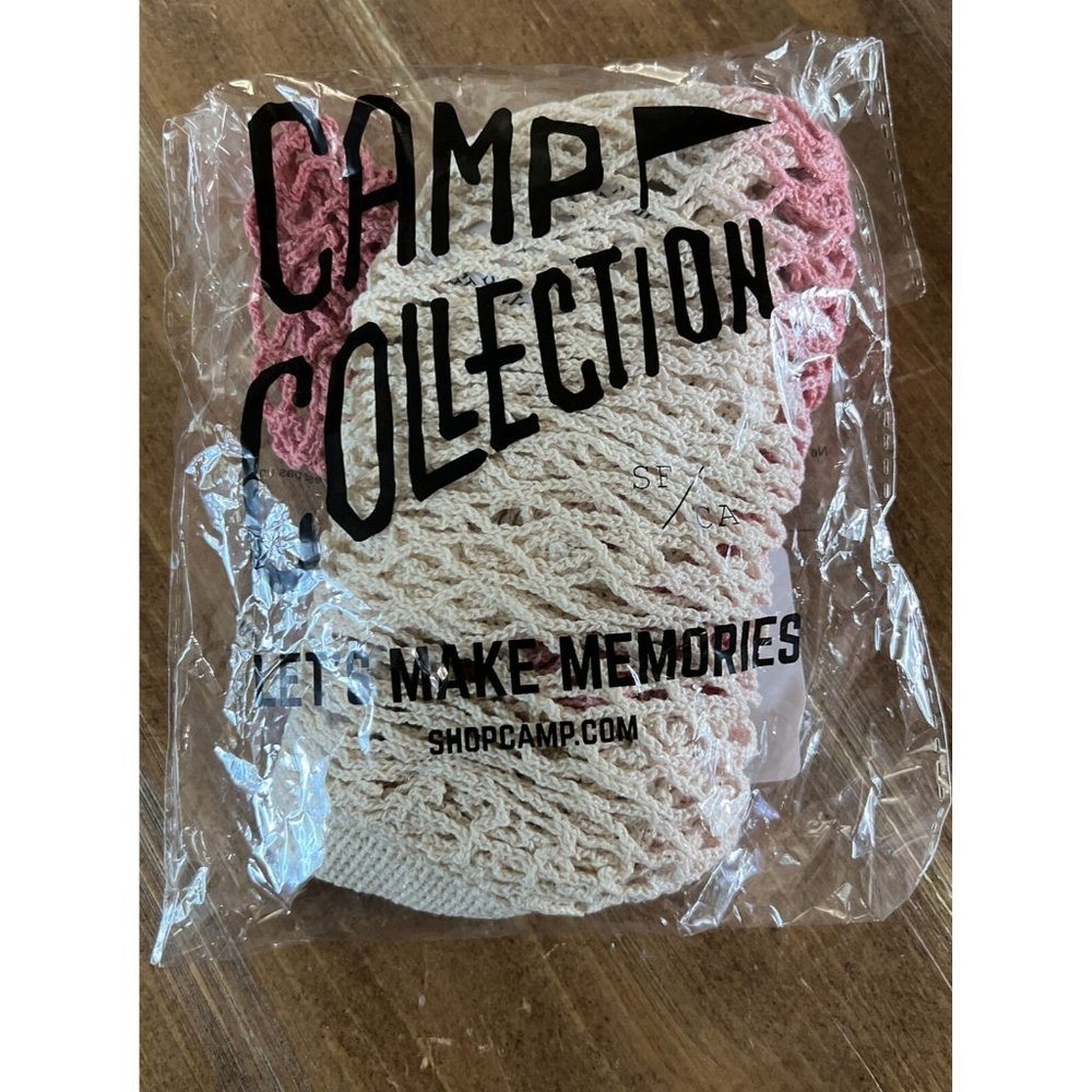 Camp Pink Dip Dye Crochet Farmers Market  Produce Fruit Tote Bag Carryall ~ New